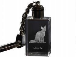 Art-Dog Macska Laperm kristály kulcstartó macska kulcstartó fényképpel megvilágított (5055882428935)