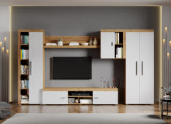 Mobiro Crispy-C11 mintával fehér nappali bútor szett, aranytölgy - smartbutor