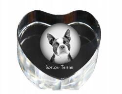 Art-Dog Boston terrier kristály szív, dísz, kutya fotó ajándéktárgy (5055882444560)