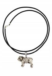 Art-Dog Bulldog nyaklánc kutyával, apró medál a szíjon (5906111283392)