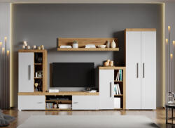 Mobiro Crispy-C05 mintával fehér nappali bútor szett, aranytölgy - smartbutor