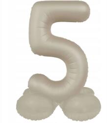 Folat Fólia lufi "5-ös szám Matt Álló", krémes latte színű, Folat, 28", Dgt