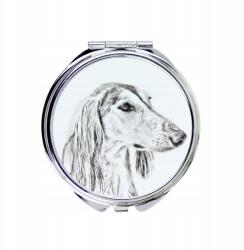 Perzsa agár, Saluki kompakt zsebtükör kutyával fényképpel (5055882480872)