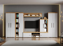 Mobiro Crispy-C06 mintával fehér nappali bútor szett, aranytölgy - smartbutor