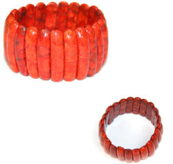  Bratara Coral Rosu Natural - Diametru 54 mm - Perna - 8x30 mm - 1 Buc