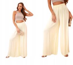 Kesi Sárga széles, magas derekú viszkóz női nadrág (5907302818072)