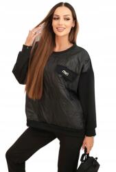 Kesi Fekete kétrészes viszkóz női szett steppelt pulóverrel (5907302147998)