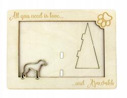  Afrikai agár, Azawakh gravírozott képkeret kutyával, kutya neve (ramka-48)