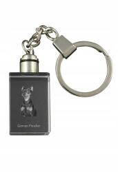 Art-Dog Pinczer közepes kristály kulcstartó kutya kulcstartó fényképpel megvilágított (5055882427716)