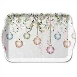 Ambiente B. V Karácsonyi díszek műanyag kistálca 21x13 cm - Floral Christmas Grey (VR-33719995)