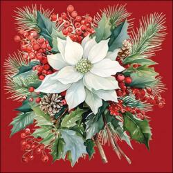 Ambiente Mikulásvirágos karácsonyi szalvéta - Poinsettia Bouquet Red (VR-33319932)