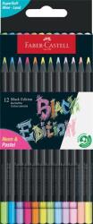 Faber-Castell Színes ceruza készlet, háromszögletű, FABER-CASTELL Black Edition , 6-6 különböző neon és pasztell szín (116410) - molnarpapir