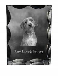 Art-Dog Basset breton kutya fotó díszes kristályban, ajándéktárgy, lakásdekoráció (5055882448704)