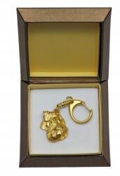 Art-Dog Schnauzer, Schnauzer aranyozott kutya kulcstartó díszdobozban kulcstartó (5906111205943)