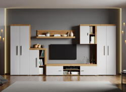 Mobiro Crispy-C03 mintával fehér nappali bútor szett, aranytölgy