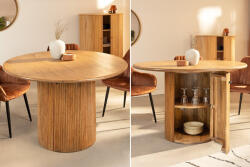 Tres Chic Stílusos kör étkezőasztal Valette 120 cm rejtett tárolóval mangó