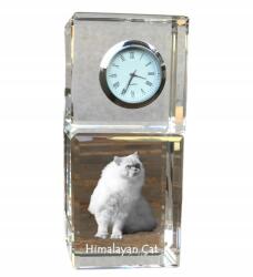  Himalája macska kristály asztali óra az Ön fényképével, ajándéktárgy (5055882418318)
