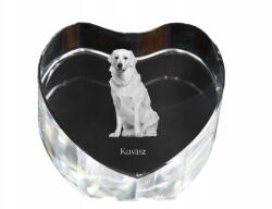 Art-Dog Kuvasz kristály szív, dísz, ajándéktárgy kutya fotóval (5055882445741)