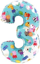 BP Fólia lufi 3-as születésnapi szám - Peppa Malac 66 cm