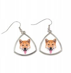 Art-Dog Shiba Inu háromszög alakú lógós fülbevaló geometrikus kutyával (5056739218532)