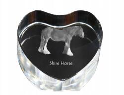 Art-Dog Ló Shire kristály szív fényképpel, személyre szabott asztali dekoráció (5055882447141)