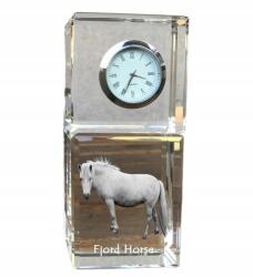 Fjord ló kristály asztali óra az Ön fényképével, ajándéktárgy (5055882418608)