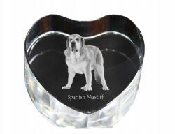 Art-Dog Spanyol masztiff kristály szív, dísz, ajándéktárgy kutya fotóval (5055882446281)