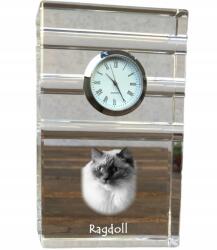 Art-Dog Ragdoll macska kristály asztali karóra az Ön fényképével, ajándéktárgy (5055882419063)