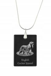 Art-Dog Cocker spániel angol ezüst nyaklánc kristály medállal, kutyával (5055882454187)