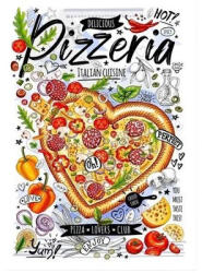 SilverHome Vintage Dekor Fémtábla, Delicious Pizzeria felirat, retro hangulatú kialakítás 20x30cm