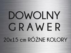  Gravírozott tábla gravírozott laminátum 20x15 Bármilyen Gravírozás felirat ezüst (DOWOLNY GRAWER)
