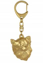 Art-Dog Chihuahua hosszú szőrű aranyozott kutya kulcstartó, kulcstartó (5906111204311)