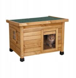 Kerbl Fa macskaház, 57×45×43cm, plexi ablak, állítható lábak (445272)