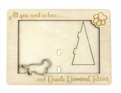 Art-Dog Dandie Dinmont terrier gravírozott képkeret kutyával, kutya neve (5906111233205)