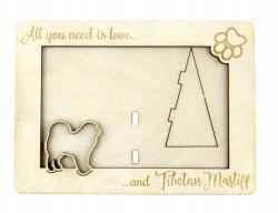 Art-Dog Tibeti masztiff gravírozott képkeret kutyával, kutya neve (ramka-139)