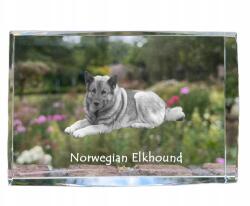 Art-Dog Elkhund kutya kép kristályban, ajándéktárgy, trófea, köszönetajándék (5055882467224)