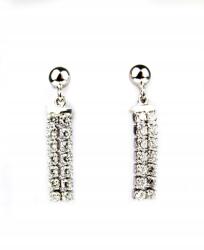 Ezüst függő fülbevaló cirkóniákkal F009