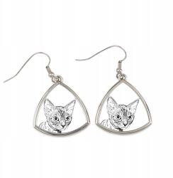 Art-Dog Devon Rex macska háromszög alakú, fényképes lógós fülbevaló, személyre szabható (5055882476585)