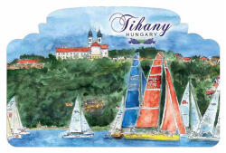 Czworka Hűtőmágnes, ablakforma, Tihany 6x11cm