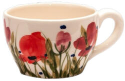 Vanilia Tele virágos kávéscsésze, pipacs, kerámia, kézzel festett-1, 5dl (V-K-43-05)