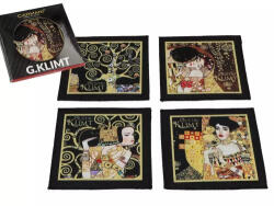 Hanipol Carmani Szövött jellegű poháralátét 4 db-os szett, 10, 5x10, 5cm , polyester, Klimt vegyes