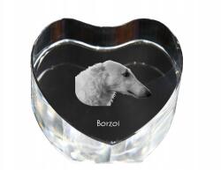 Art-Dog Orosz agár borzoj kristály szív, dísz, ajándéktárgy kutya fotóval (5055882444553)