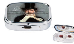 Fridolin Gyógyszeres fémdoboz 2 fakkos, 5, 1x1, 8x3, 6cm, Giuseppe Verdi