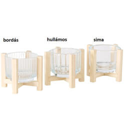 Boltze Home Collections Üveg mécsestartó favázon, 12x12x9, 5cm, Mataro (2053992)