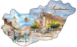 Czworka Hűtőmágnes, országforma, Szentendre (0rszmagn-SZE11)