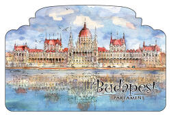 Czworka Hűtőmágnes, ablakforma, Budapest 6x11cm