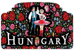 Czworka Hűtőmágnes, ablakforma, Hungarian FOLK 6x11cm