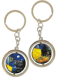 Fridolin Kulcstartó fémkarika kétoldalas, Van Gogh: Kávéház éjjel