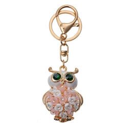 Clayre & Eef Fém kulcstartó, virágruhás bagollyal (JZKC0120)