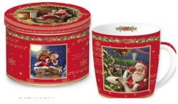 Easy Life Mikulásos porcelánbögre fémdobozban, 250ml